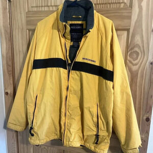 Abercrombie & Fitch Vintage Y2K Fleece Lined Jacket Coat Yellow/Navy Size Small